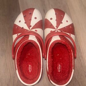CROCS Kids Red and White Slippers J4